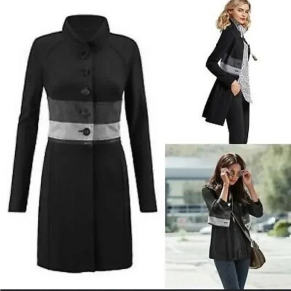 CAbi M #3176 Osaka Nights Convertible Jacket Coat Black Gray Career Classic - Picture 1 of 16